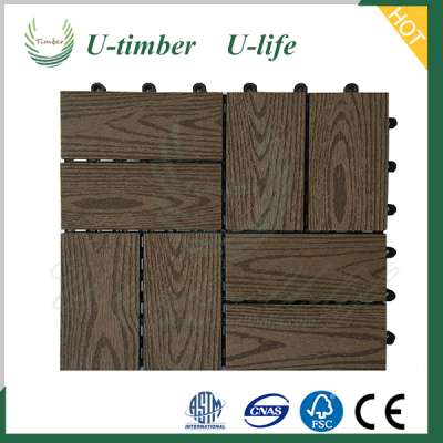 Clear-cut texture wood plastic composite WPC diy decking tile floor