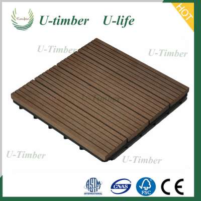 Decorate your garden with wood composite tile WPC floor tile